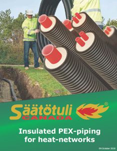 Insulated PEX-piping for district heating hydronic heat-networks